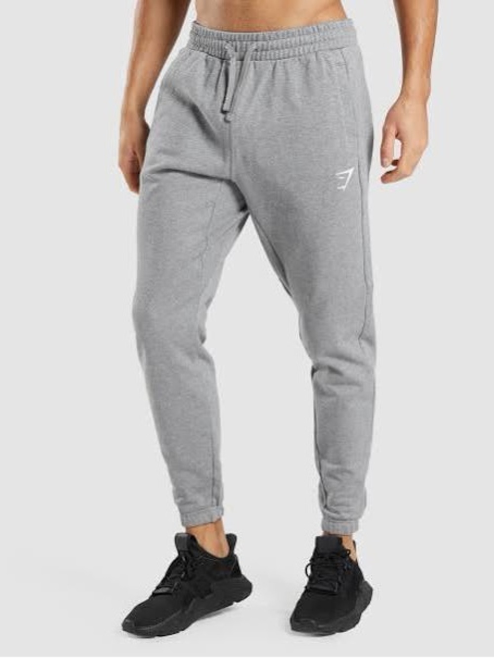 Gymshark Gray Fleece Joggers Men’s M Tapered Sweatpants Embroidered Logo